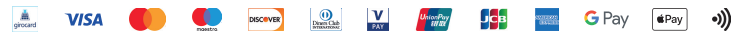 Akzeptierte Zahlungsarten: girocard, VISA, Mastercard, Maestro, Discover, Diners Club, V PAY, UnionPay, JCB, American Express, Google Pay, Apple Pay, kontaktlos